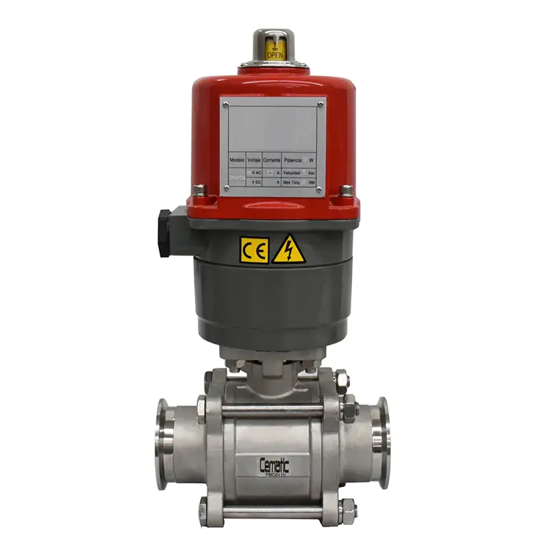 Válvula de Bola Clamp con Actuador Eléctrico